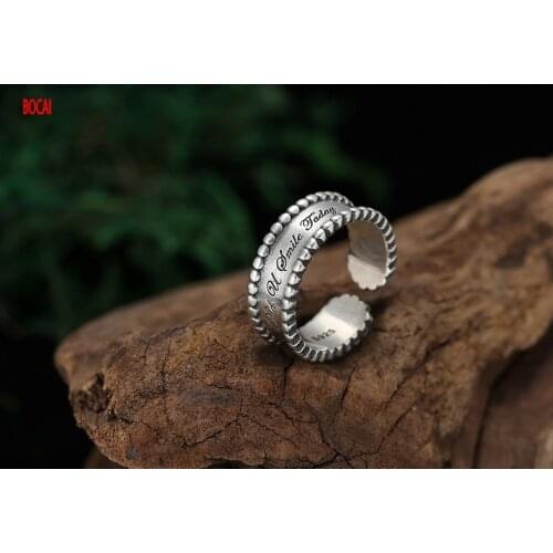 Real s925 sterling silver ring ladies jewelry Korean version of simple