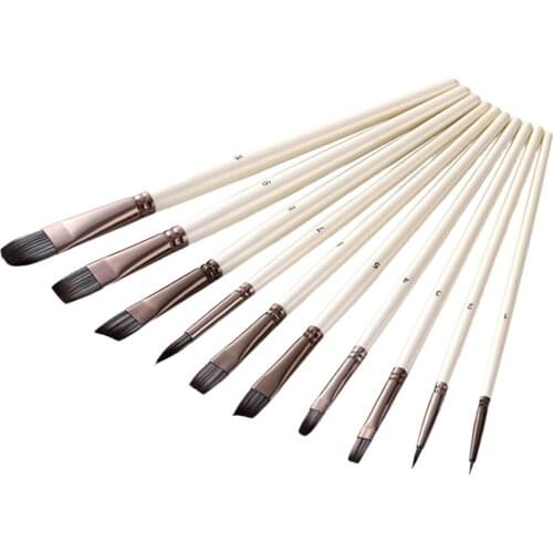 10pcs Acrylic Paint Brushes Set Artist Paintbrushes Painting Brush for Fine Detail Miniature, Beginner/Kids Arts Crafts Supplies