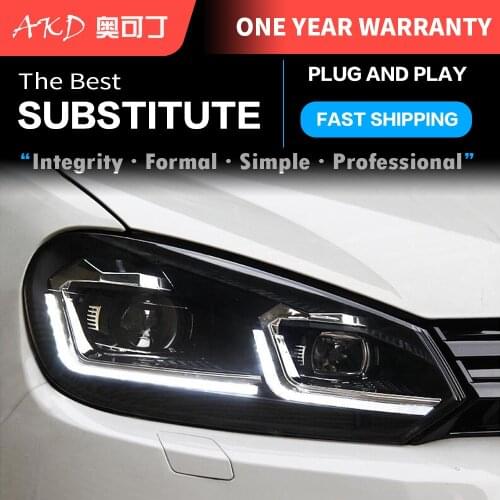 AKD Car Headlights 2009-2013 For VW Golf 6 MK6 jetta variant Headlight Year Headlamp For Golf6 R20 Style Bi Xenon Lens HID
