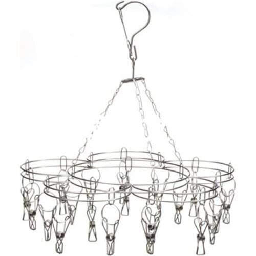 20 clips solid stainless steel clothes hanger multi-clip to air underwear socks hangers for clothes rack