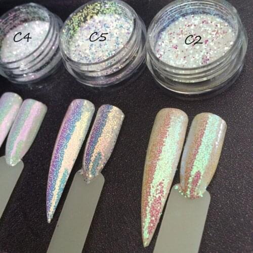 3 Jars/Set Aurora Glitter Mermaid Unicorn Sequins 3D Nail Art Chrome Pigment Nail Glitter Powder Decoration SUPER SHINING EFFECT