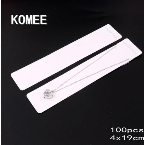 4x19cm White Kraft Paper Tags 100pcs/lot Necklace Bracelet Fashion Jewelry Display Cards Price Tags Handmade DIY Logo And Size
