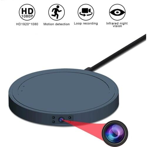 MD19 Mini Camera Fast Wireless Charger HD 1080P, Night Vision Mini Camera Motion Detection Video Recorder, for iPone Samsung