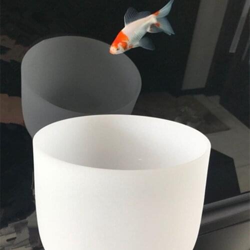 9" Note CDEFGAB Meditation White Crystal Singing Bowl For Healing Chakra