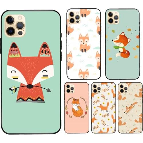 Red Fox Pattern Case For iPhone 12 Pro Max mini XS XR SE 2020 6S 7 8 Plus Coque For iPhone 11 Pro Max