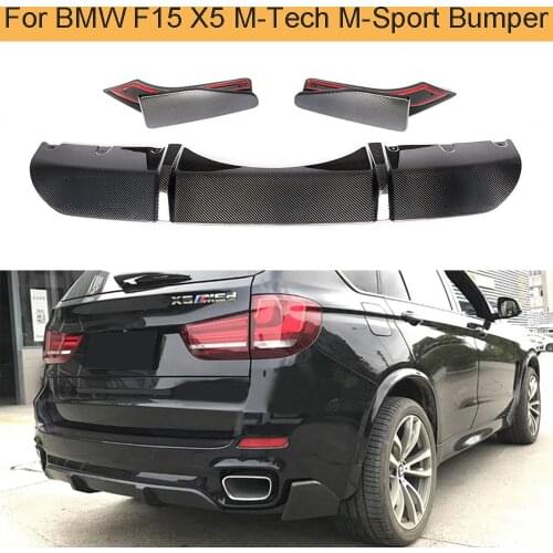 Carbon Fiber Car Rear Bumper Diffuser Lip with Splitter Apron for BMW F15 X5 M-tech M-sport Bumper Only 2014 - 2018 Car Spoiler