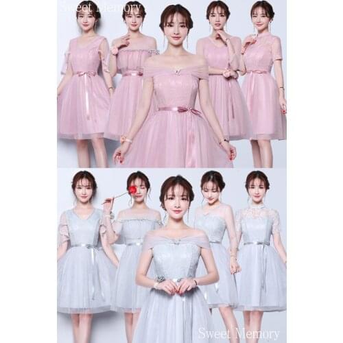 J358 Sweet Memory Adult Junior Bridesmaid Dress 2021 Spring Summer Fall Women Vestidos White Champagne Red Wedding Party Dresses