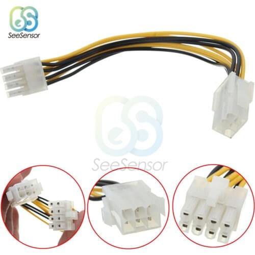 4 Pin Female to 8 Pin Male 6 Pin Female to 6 Pin Male EPS Power Cable Cord Connector Adapter PC CPU Power Supply Extension Cable