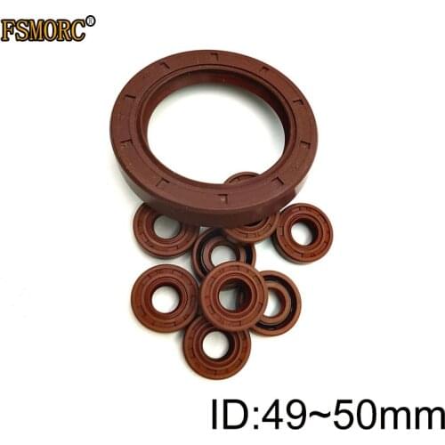 Brown FKM Shaft Oil Seal TC-49*92*10 50*60*62*65*68*70*72*75*80*85*90*100*7/8/9/10/12 FPM Covered Double Lip With Garter Spring