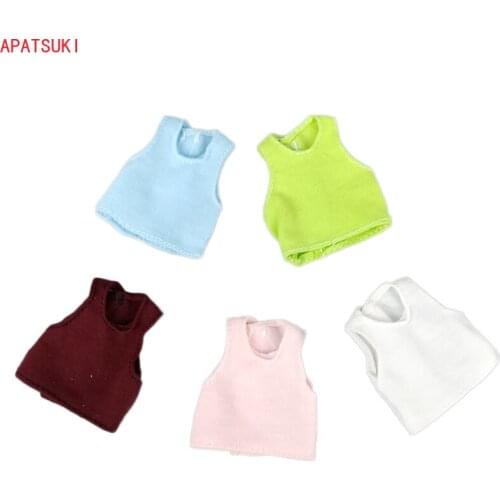 5pcs/lot Shirts Vest Short Tank Crop Tops For Barbie Doll Clothes Fashion Outfits Dolls Accessories For Blythe 1/6 Kids Toys