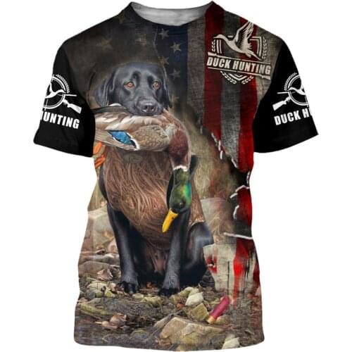 Summer Fashion Animal Duck Hunting Art Camo Men/Women Leisure O-Neck T-shirt 3D Print Hipster Beach Shorts Tanks Oversized S-289