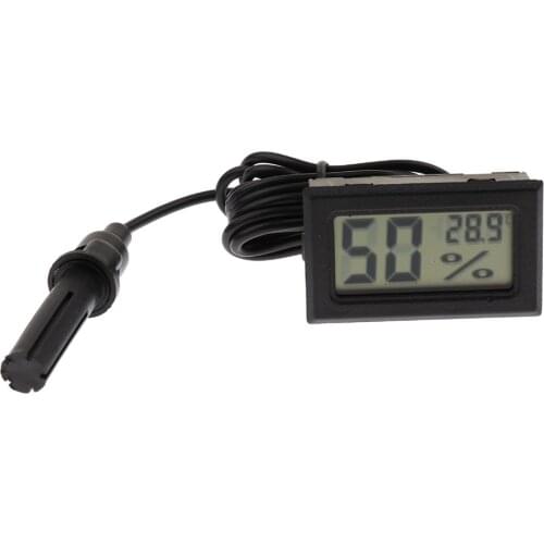 Mini Digital Temperature Humidity Meter Gauge Thermometer Hygrometer LCD Degree Display w 1.5m Long Wired Sensor Head Probe