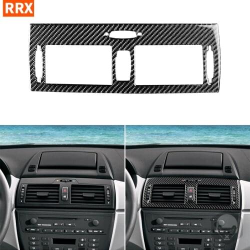 For BMW X3 E83 2004 2005 2006 2007 2008 2009 2010 Carbon Fiber Sticker Center Air Conditioning Outlet Interiors Car Accessories