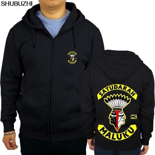 New arrived Satudarah MC World Motorcycle shubuzhi men zipper sweatshirt casual pattern print hoodies fashion brand hoody
