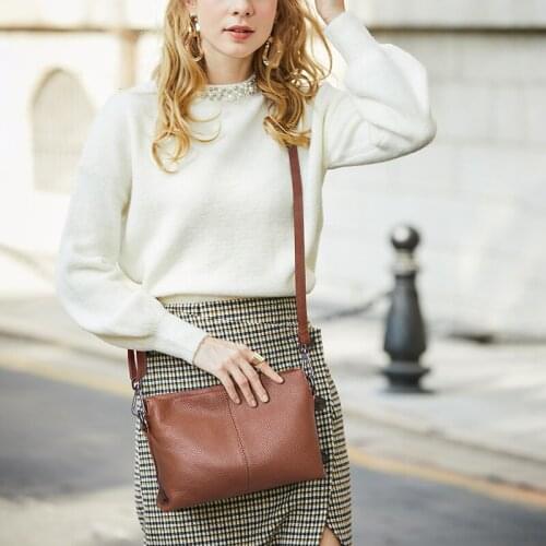 Genuine Leather Womens Shoulder Bags for Women 2021 Fashion Ladies CrossBody Bag Female Cow Leather Flap Handbags