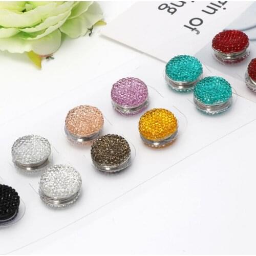12 Pairs Muslim Multi-Use Rhinestone Magnetic Scarf Brooches Round Hijab Pins 85LB