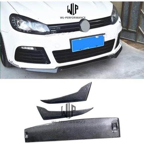 VW Golf 6 High Carbon Fiber Front Bumper Lip Splitter Car Styling For Volkswagen Golf 6 R20 Osir Style Car Body Kit 2010-2013