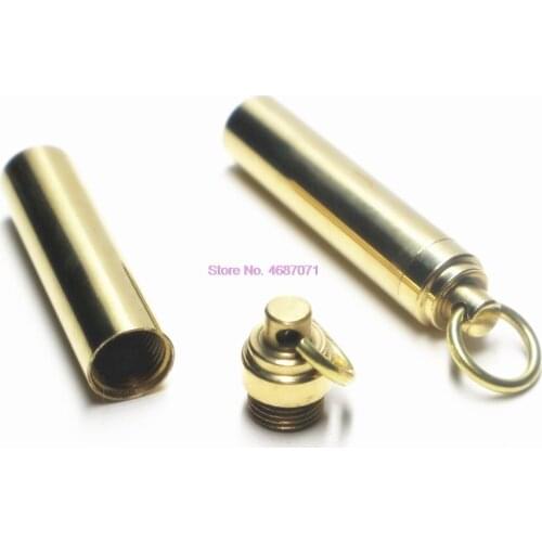 By DHL 200pcs Outdoor Survival Portable Pure Brass Waterproof Seal Bottle Capsule Container Bonus Two Waterproof Ring convenient