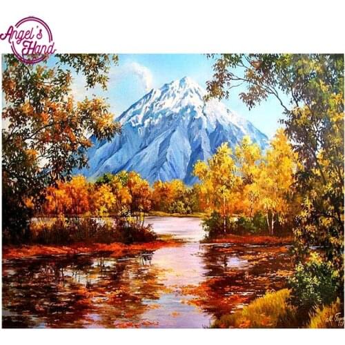 Full,Diamond Embroidery,5D diy Diamond Painting,Autumn forest landscape,Cross Stitch,Diamond Mosaic,Needlework,home decoration
