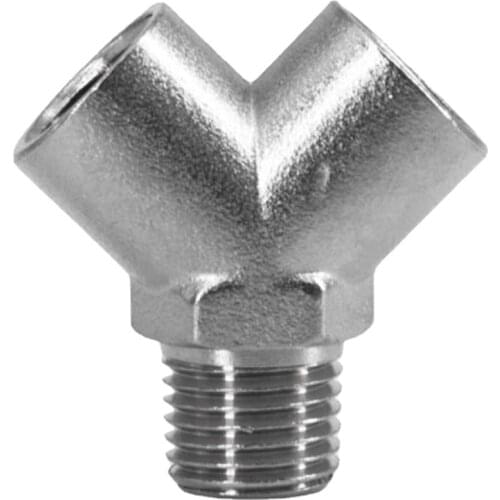 1/4" NPT Female Female Male Y Shaped 304 Stainless Steel Pipe Fitting Coupler Connector Water Gas Fuel