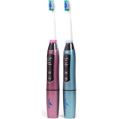 Acoustic Electric Toothbrush Dry Battery Acoustic Button Type Standard Three Brush Heads Replaceable ABS Toothbrush