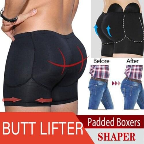 Men Butt Lifter Shapewear Shorts Butt Shaper Seamless Boxer Padded Enhancing Underwear Tummy Control Slimming Body Shaper