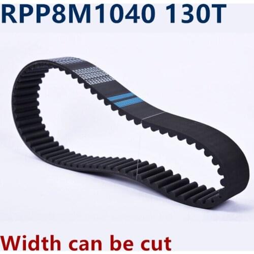 Bicycle P8M synchronous Timing belt RPP1040-P8M Width 10mm/12mm/20mm Rubber RPP8M closed-Loop belt