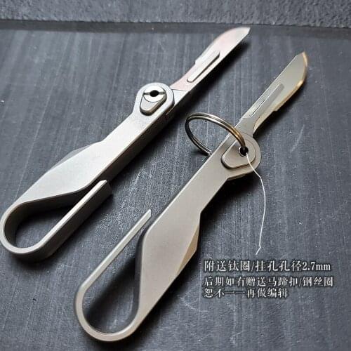 Titanium Alloy Scalpel No.3 Folding Knife with Detachable Surgical Scalpel Blade Paper Cutting Art Knife Unpacking Knife