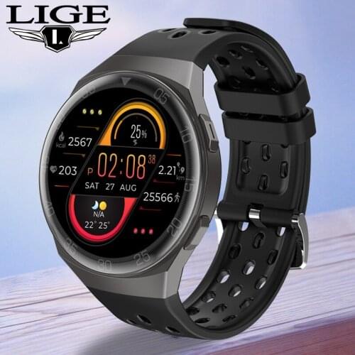 2021 LIGE New Smart Watch Men Sports Fitness Tracker Watches Full Touch Screen Men smartwatch Waterproof Clock For Android ios
