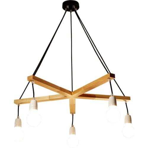 Modern dining room chandelier creative personality designer bedroom lamp Nordic log art living room lamp WF1018515