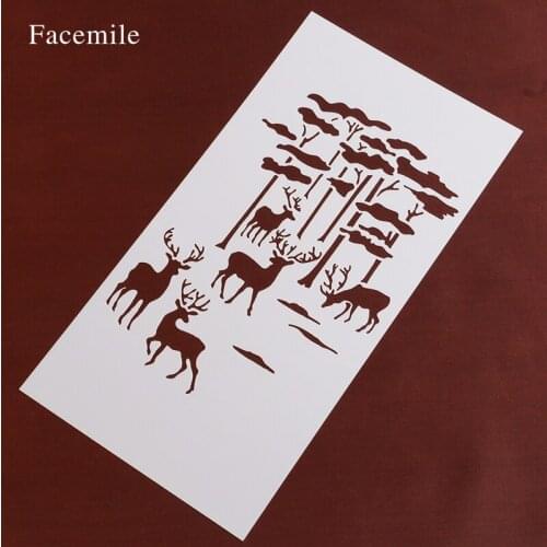 Facemile Christmas Cookies Stencil Deer Fondant Cake Decorating Tool Cake Stencil Coffee Stencils Cake Tool 54047 Gift