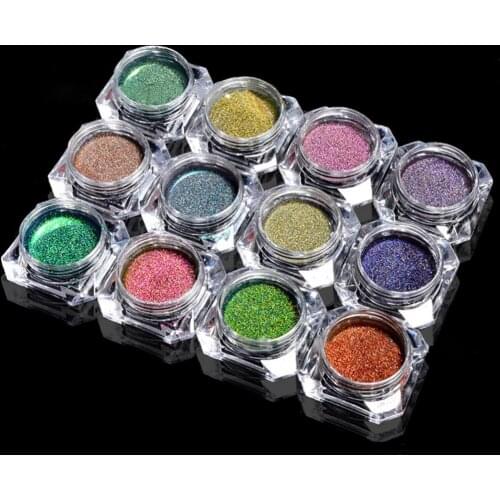 Chameleon Mirror Nail Glitters Powder Colorful Auroras Effect Nail Art Chrome Pigment Decoration 12 Colors Available