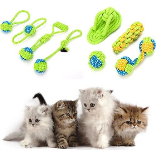 Pet Dog Cat Chew Knot Toy Durable Pet cotton rope Toy Pet Grind Tooth Toys Cotton Rope Material Harmless Dogs Tooth Cleaning Toy