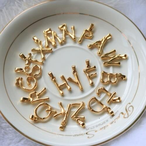 ZMFashion Punk Hip-hop Pendant A-Z 26 Letters Initial Alphabet High Quality Stainless Steel Statement Jewelry Accessories Gifts