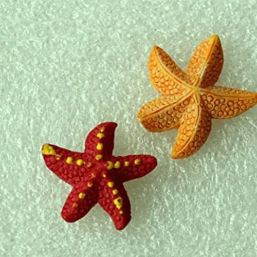 2pcs DIY Resin Crafts Starfish Miniatures Fairy Garden Decorations Micro Landscapes Bonsai Figurine Garden Terrarium Accessories