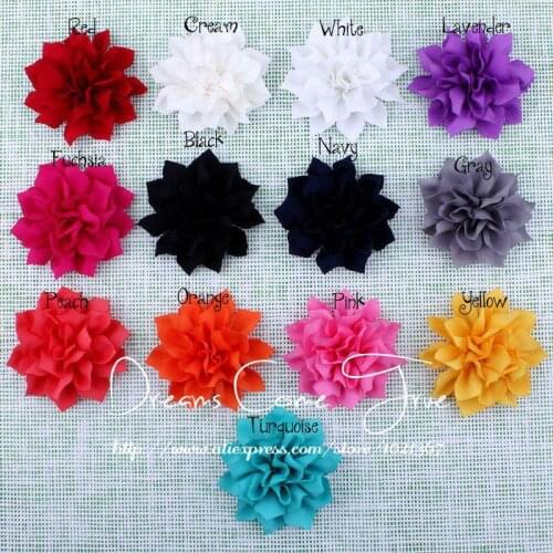 200pcs/lot 3.6"13 Colors Factory Price Artificial Fashion Porcelain Solid Fabric Lotus Hair Flowers For Christmas Decoration