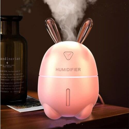 300ML Cartoon Cute USB Air Humidifier Essential Oil Diffuser Cool Mist Maker Fogger Night Light Humidifier For Home Car Office