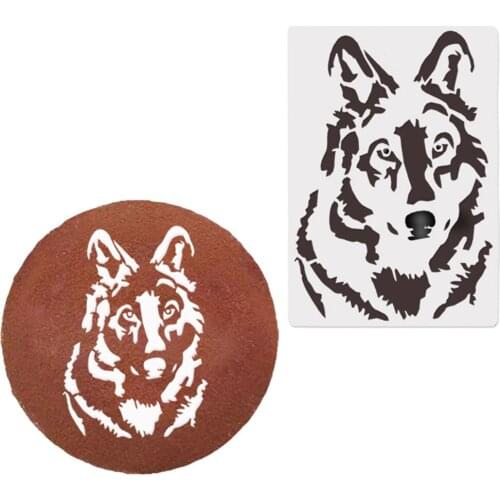 5pcs/set 26*18cm Wolf DIY Layering Stencils Wall Painting Scrapbook Embossing Album Decorative Template Cake Decorating Tools
