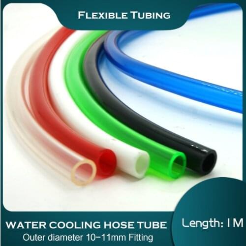 9.5mm * 12.7mm 3/8'' inch Thin HOSE PVC Water Cooling Pipe Cooling Soft Tubing Blue White Black Red Green Transparent