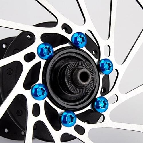 12pcs M5x10mm Disk Brake Rotor Bolts Colorful Stainless Steel MTB Mountain Bike T25 Brakes Disc Fixed Screw Bicycle Accessories