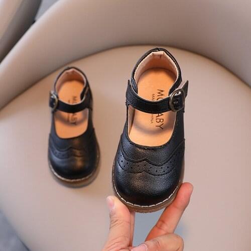 Children Casual Shoes Autumn Kids Leather Shoes Boys Fashion Soft Antislip Girls Sport Running Single Shoes G191