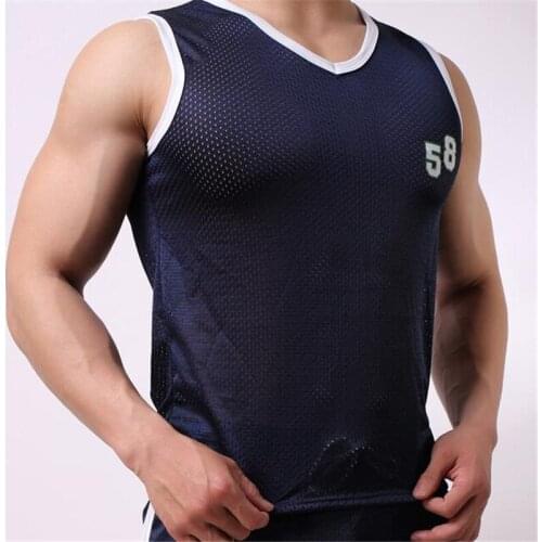Summer mens sporting vest ventilation jogging track marathon running training clothes