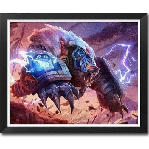 MaHuaf-A1359 LOL Game Artwork painting by numbers on canvas DIY oil hand-painted framed wall picture for living room home decor