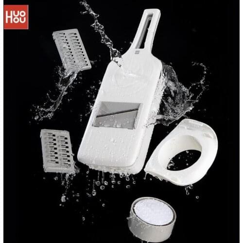 Huohou Multifunctional Grater Manual Vegetable Cutter Professional Grater with Adjustable Stainless Steel Blades Tool