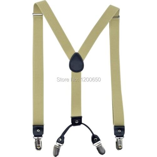 2018 Mens suspenders casual Fashion braces High quality leather womens suspender Adjustable 4 clip Belt Strap 2.5*100cm