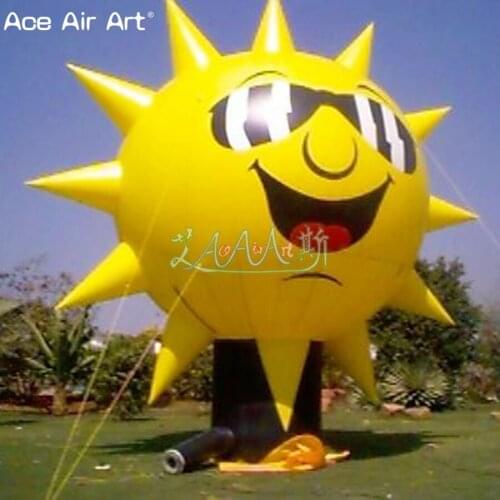 Personalised inflatable sun balloon model,sun with glass and stand for party and cerebration
