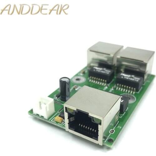 Low-cost network wiring box data conversion distance extension Mini Ethernet 3 port 10/100Mbps With RJ45 light switch module