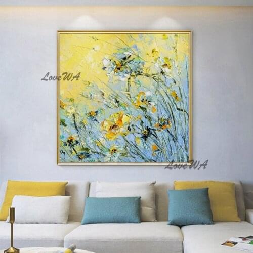 New Hand Painted Beautiful Flower Painting For Living Room Modern Home Good Wall Art Canvas Painting Unframed Abstract Artwork