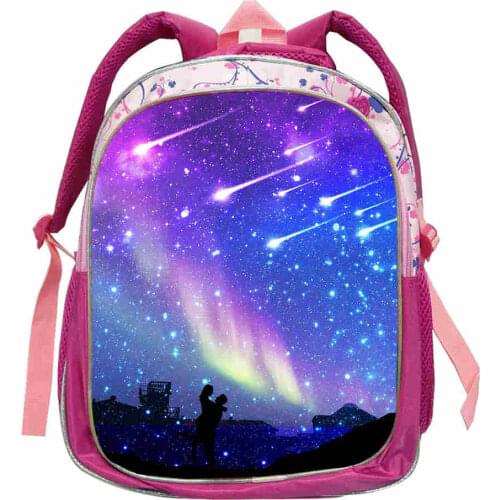 NEW The starry sky/galaxy Print Girls School Bags cute Book bags For Teenager School Bag Kids Primary/Kindergarten Backpack