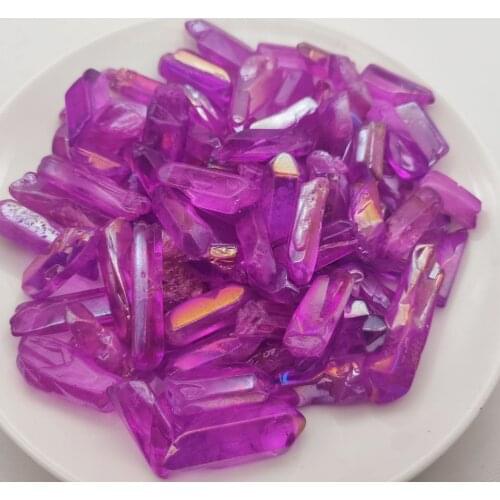 Wholesale 50g Natural Rock Quartz Points Electroplating Colorful Crystal Points Reiki